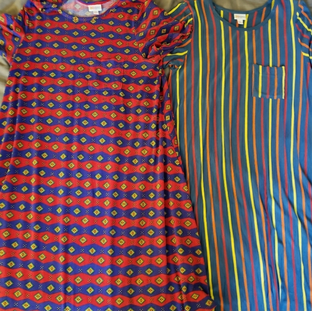 Lot of 2 Lularoe Carly High-Low Dresses Size M